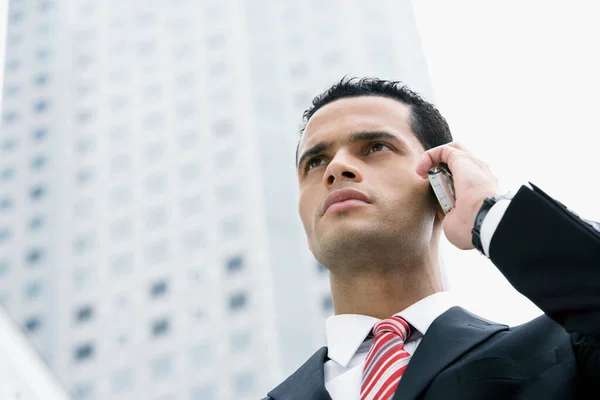 Portrait Businessman Talking His Phone — Stock Photo, Image