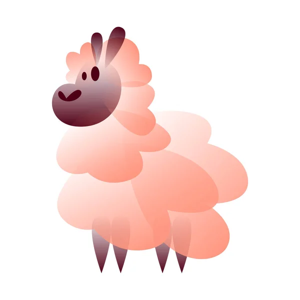 ピンク色のハートの可愛い羊 — ストック写真