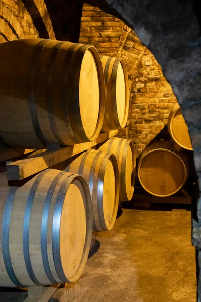 Barricas Vino Una Bodega — Foto de Stock