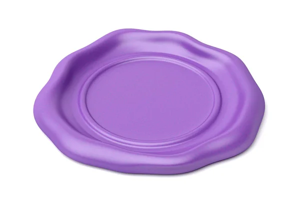 白い背景に紫色のワックスシール — ストック写真