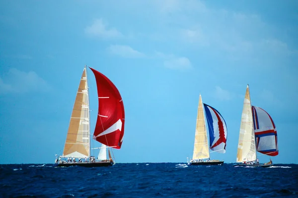 Ιστιοφόρα Συμμετέχουν Στο Heiniken Regatta Στην Ολλανδική Πλευρά Του Νησιού — Φωτογραφία Αρχείου