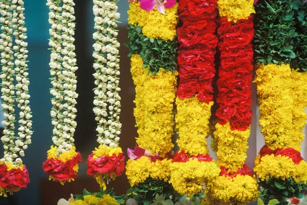 Fleurs Colorées Sur Marché — Photo