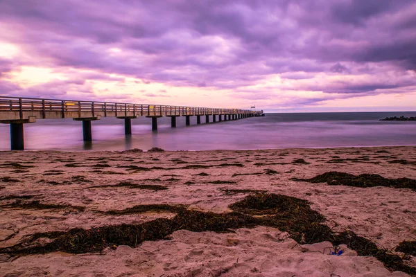 Magnifique Coucher Soleil Sur Mer — Photo