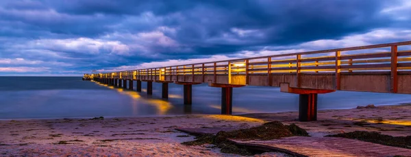 Vacker Utsikt Över Havet Vid Solnedgången — Stockfoto