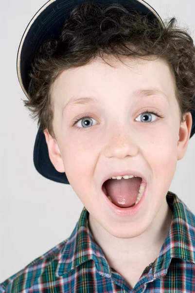 Portrait Boy Surprised Face — Stock Photo, Image