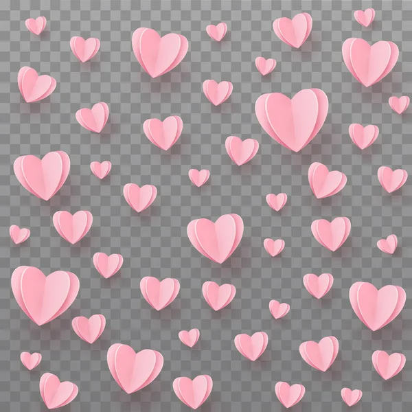 Απαλά Ροζ Κόκκινες Καρδιές Διαφανές Φόντο Εικονογράφηση — Φωτογραφία Αρχείου