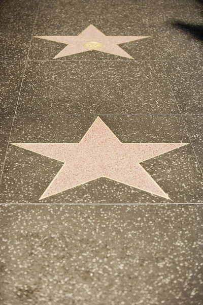 Primo Piano Delle Stelle Sulla Hollywood Walk Fame Los Angeles — Foto Stock