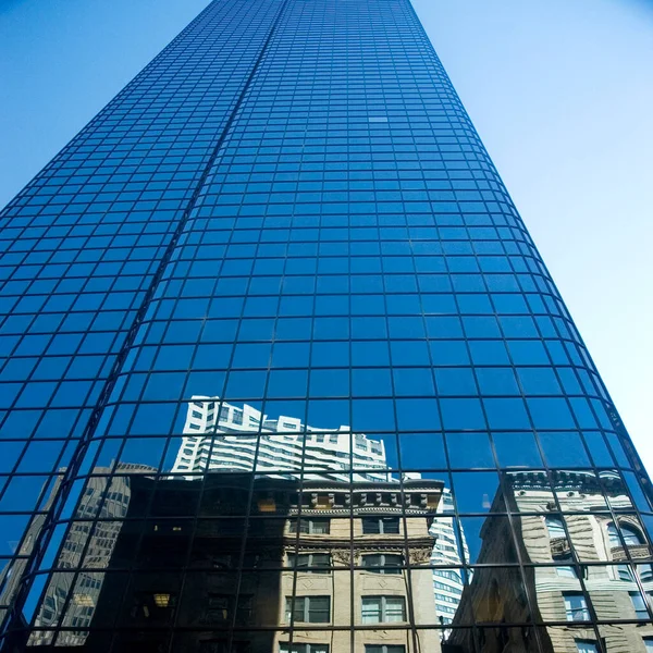 Low Angle View Reflection Buildings Glass Front John Hancock Tower — Stock Photo, Image