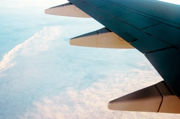 Cierre Ala Avión Vuelo —  Fotos de Stock