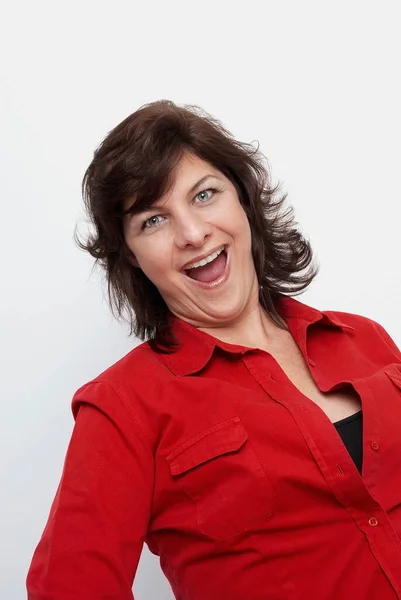 Retrato Una Hermosa Mujer Pelo Rojo —  Fotos de Stock