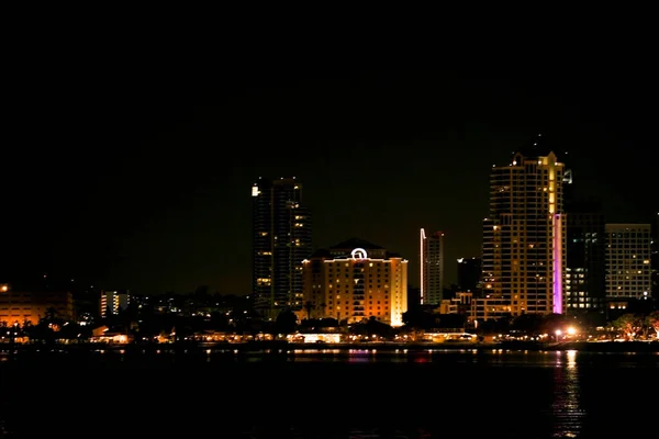Vista Panorámica Ciudad Por Noche San Diego Bay San Diego —  Fotos de Stock