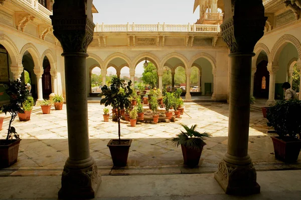 Piante Vaso Nel Cortile Museo Governo Museo Centrale Jaipur Rajasthan — Foto Stock