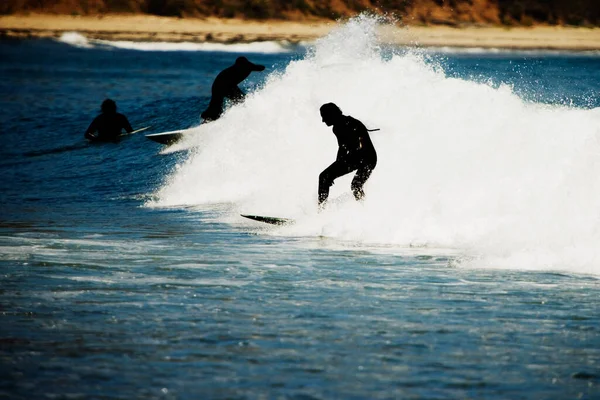 Surfista Surfista Onde Nel Mare — Foto Stock