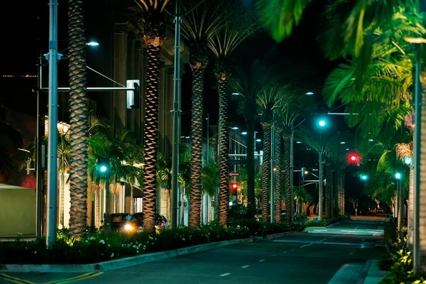 Street Natten Rodeo Drive Los Angeles Kalifornien Usa — Stockfoto