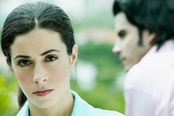 Portret Van Een Jonge Vrouw Met Baard Vrouwelijk Gezicht — Stockfoto