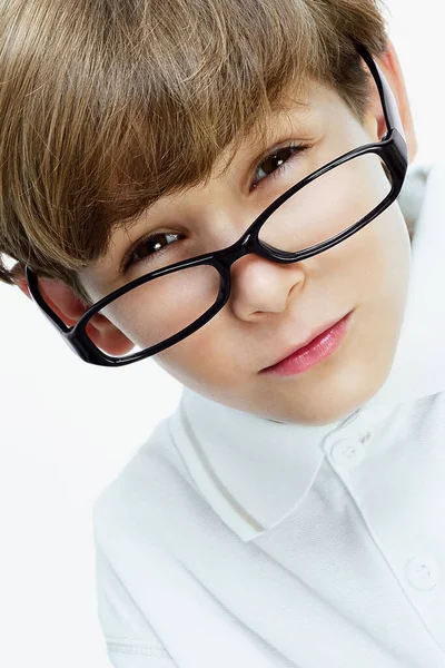 Portrait Boy Glasses — Stock Photo, Image