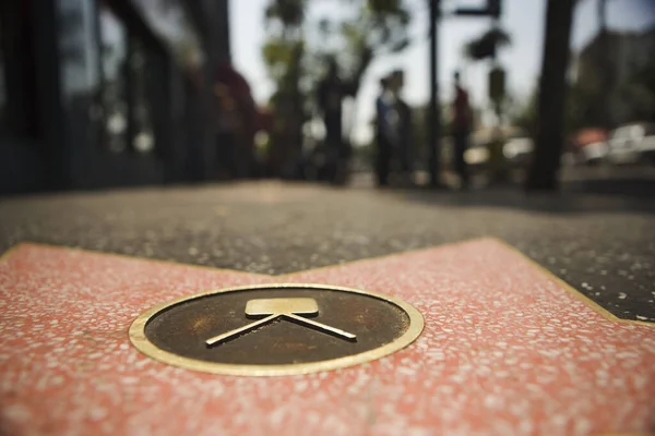 Primo Piano Una Stella Sulla Passeggiata Hollywood Fama Los Angeles — Foto Stock