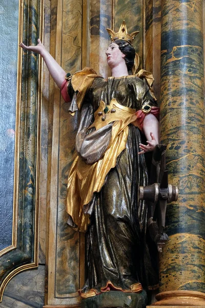 Statue Sainte Catherine Alexandrie Sur Autel Sainte Marie Dans Église — Photo