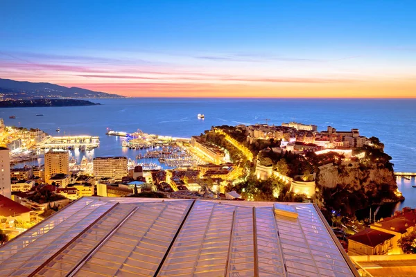 Monte Carlo Monako Krajobraz Miasta Kolorowy Widok Wieczorem Księstwo Monako — Zdjęcie stockowe