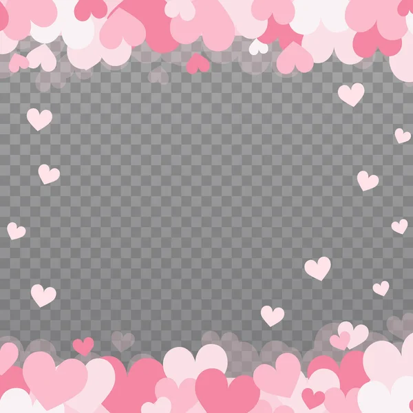 Gently Pink Red Hearts Transparent Background Illustration — Stock Photo, Image