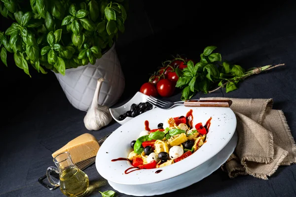 Salade Met Kip Tomaat Basilicum — Stockfoto