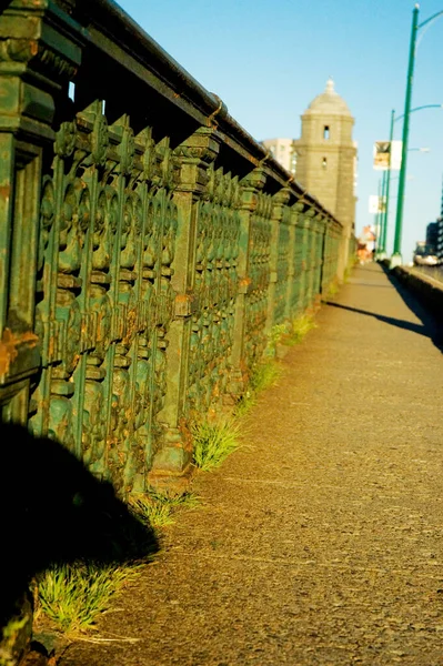 Gros Plan Trottoir Sur Pont Pont Longfellow Boston Massachusetts — Photo