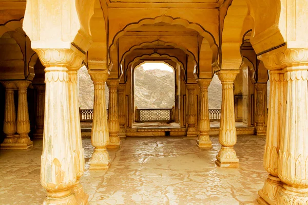 Coluna Diwan Khas Amber Fort Jaipur Rajasthan Índia — Fotografia de Stock