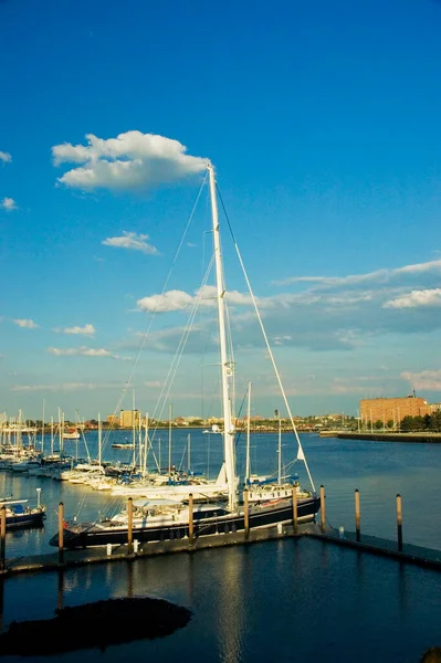 Tekneler Boston Massachusetts Abd Limanına Yanaştı — Stok fotoğraf