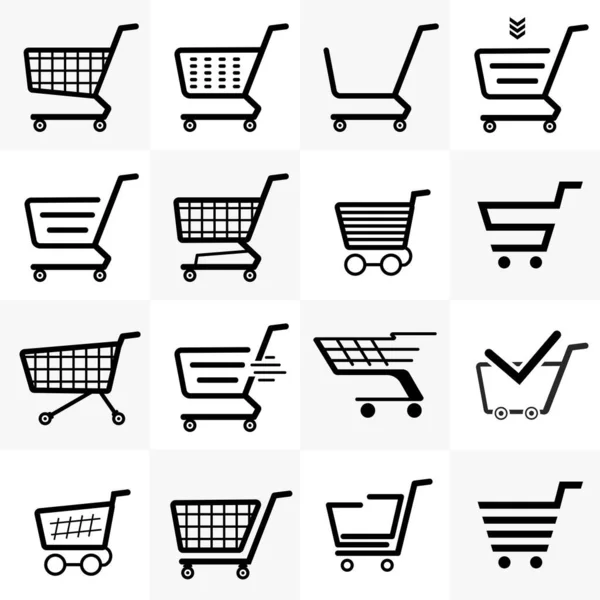 Set Pieces Abstract Grocery Carts Wheels Supermarket Vector Illustration — Stock Photo, Image