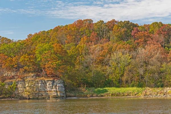 Couleurs Automne Long Rivière Rock Dans Forêt Lowden Miller State — Photo