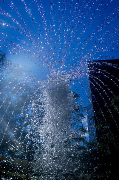 Low Angle View Fountain Boston Massachusetts Usa — Stock Photo, Image