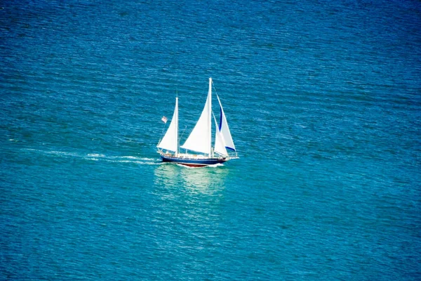 Nagy Látószögű Kilátás Két Vitorlás San Diego Bay San Diego — Stock Fotó