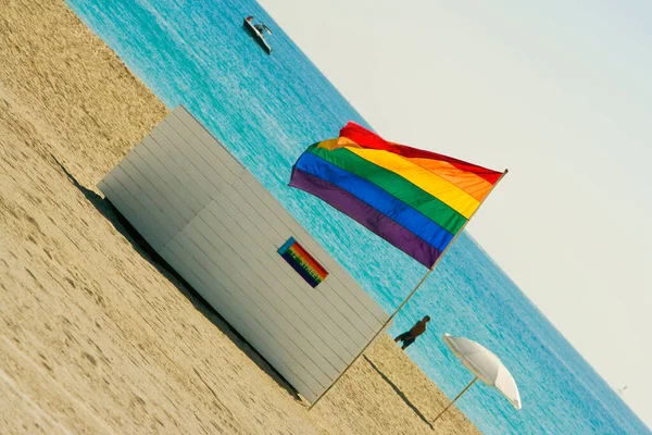 Banderas Papel Colores Playa — Foto de Stock