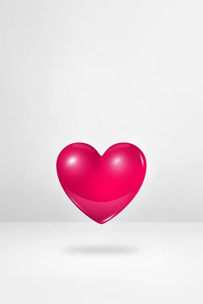 Corazón Rosa Aislado Sobre Fondo Estudio Blanco Ilustración — Foto de Stock