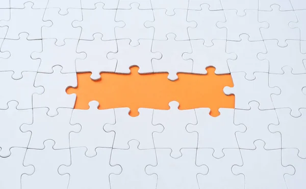 White Puzzle Piece Gray Background — Stock Photo, Image