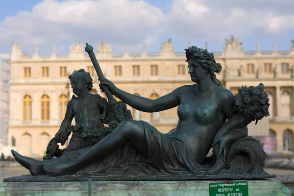 Statue Roi Fontaine Neptune Dans Ville Paris France — Photo