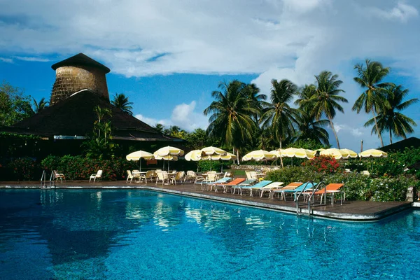 View Clear Swimming Pool Resort Tobago Caribbean Royalty Free Stock Photos
