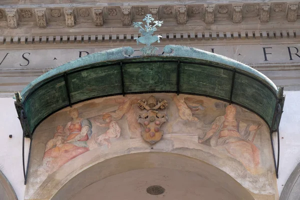 Fresco Fasaden Basilica Della Santissima Annunziata Bebådelsens Basilika Romersk Katolsk — Stockfoto
