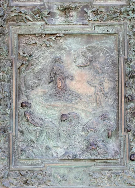 Agony Garden Artwork School Giambologna Panel Bronze Door Right Cathedral — Stock Photo, Image