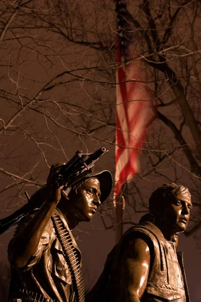 Close Statues Army Soldiers Vietnam Veterans Memorial Washington Usa — Stock Photo, Image