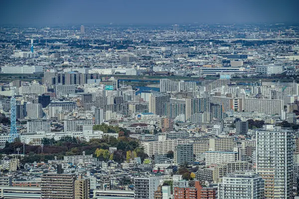 从60天文台的阳光中看到东京的天际线 射击地点 东京大都市地区 — 图库照片