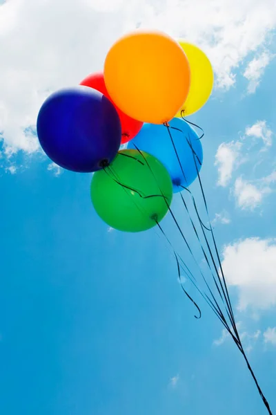 Barevné Balóny Obloze — Stock fotografie