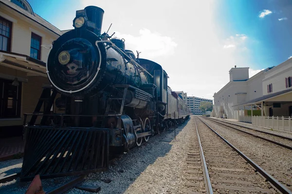 Old Steam Locomotive Blue Sky — Stock Photo, Image