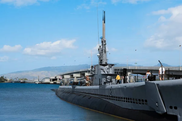 Nave Militar Cerca Puente Uss Bowfin Pearl Harbor Honolulu Oahu —  Fotos de Stock