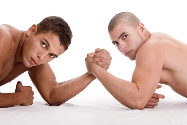 Two Men Lying Floor — Stock Photo, Image