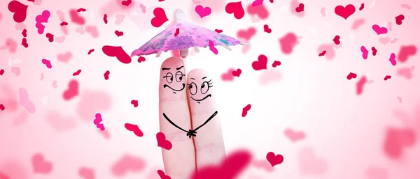 Valentijnsdag Achtergrond Met Harten Confetti — Stockfoto