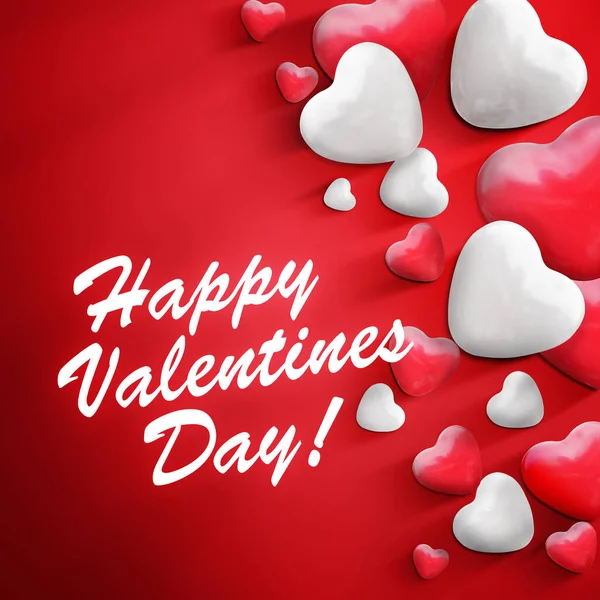 Valentijnsdag Achtergrond Met Harten Tekst Illustratie — Stockfoto