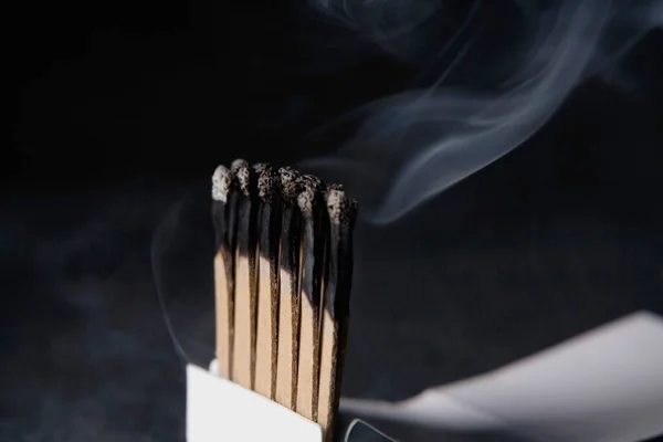 Burning Matches Black Background — Stock Photo, Image