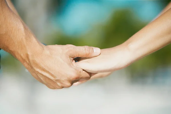 Perto Mãos Pai Pai — Fotografia de Stock