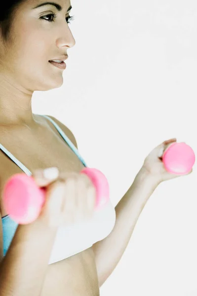 Woman Holding Pink Lollipop — Stock Photo, Image